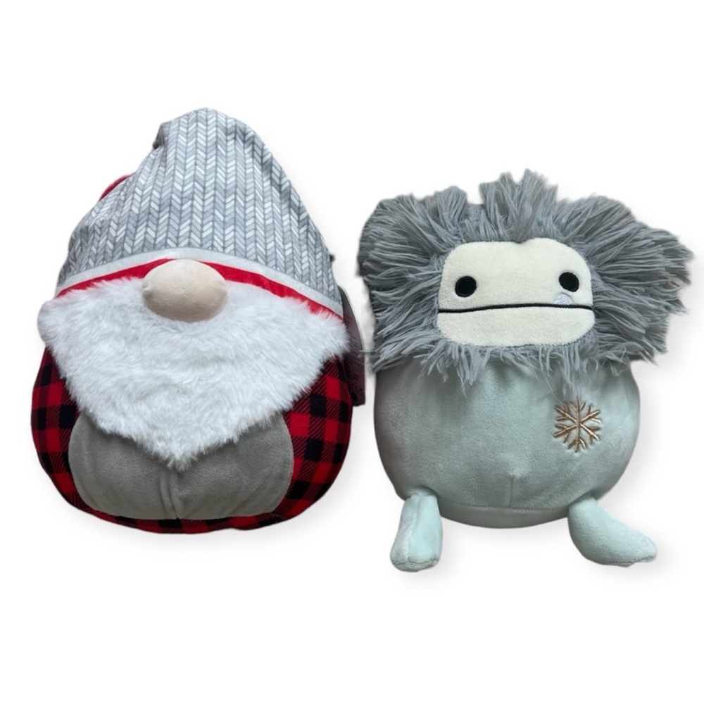 Squishmallows Evita and Gasper Holiday Gnome and Yeti Plush